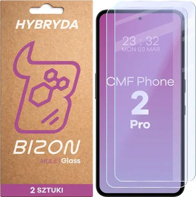 Produktbild von 2x Flexibles Hybridglas für Nothing CMF Phone 2 Pro, Bizon Glass Mule Duo
