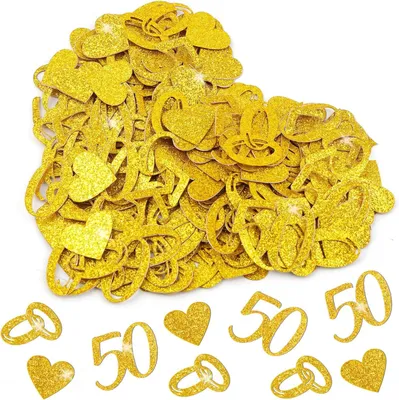 Produktbild von Hochzeitsdekoration: Konfetti – Set mit 180 Stück – Streudekoration – Gold