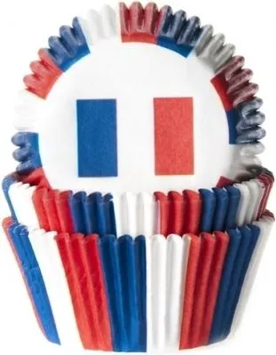 Zdjęcie produktu dla Papierowe foremki na babeczki z flagą Francji 50szt