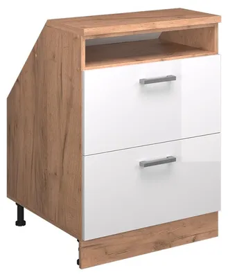 Immagine prodotto di Mobile sottotetto Vicco Rion Bianco lucido 60 x 81.6 cm con 2 cassetti, carcassa 60 cm profondità, Model 60225