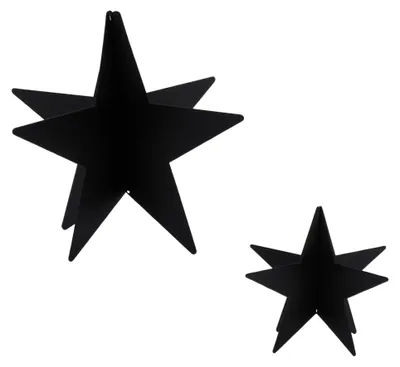 Dekosterne aus Metall, schwarz, 2er-Set, 14 und 8 cm