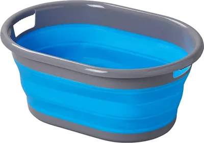 Produktbild von Faltbarer Wäschekorb 17 Liter platzsparender Wäschesammler für Camping Wohnwagen