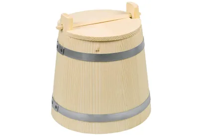 Produktbild von Gurkentopf mit Deckel, 3 Liter, Einlegetopf aus Holz, Sauerkrauttopf, 21x21x22 cm