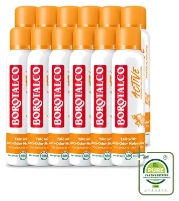 Produktbild von 12 x Borotalco Deodorant Spray Active Mandarin & Neroli Fresh 150 ml - Großpackung - 12 Stücke