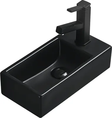 Obrázek produktu pro Mexen Inez umyvadlo na desku levé 40 x 20 cm, Matná černá - 21484085L