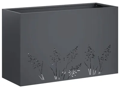 Immagine prodotto di vidaXL Vaso da giardino antracite, 80 x 20 x 49 cm