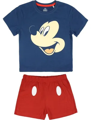 Imagen del producto de Pijama corto de algodón para niños Cerdá, diseño Mickey, conjunto de dos piezas, color azul (Azul C0)