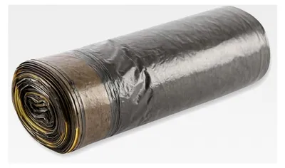 Produktbild von HygoClean Müllbeutel mit Zugband Eco, 60 l, grau | LDPE, Rolle, 400 Stück