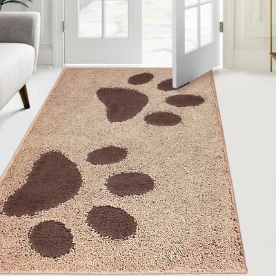Image de Tapis de protection lavable, 84 x 150 cm, beige, antidérapant, absorbant