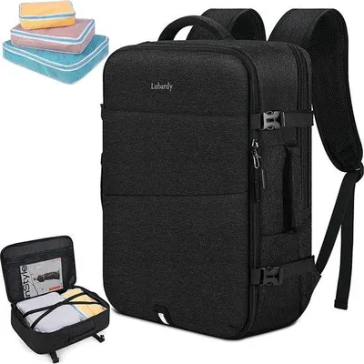 Produktbild von Famanu Laptoprucksack 40 Liter, wasserdicht, 17,3 Zoll mit 3 Fächern - Schwarz