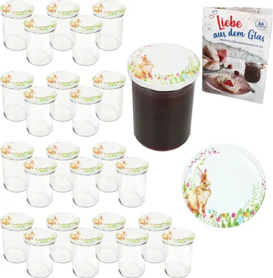 Produktbild von 25er Set Sturzglas 435ml Einmachglas Osterfreude Deckel Heft Ostern