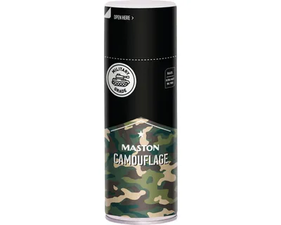 Produktbild von Sprühlack Maston Camouflage stumpfmatt RAL 9005 tiefschwarz 400 ml