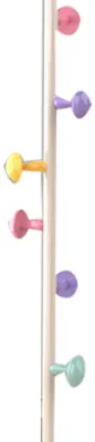 Produktbild von Kleiderbügelständer aus Metall mit 7 Haken, abnehmbarer Kleiderständer für Haushaltswaren, für Schlafzimmer, Litschiweiß, 167 cm