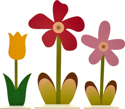 Produktbild von 3er Set Deko Blumen aus Karton - Florale Dekoration für Ihr Zuhause - Premiumprint
