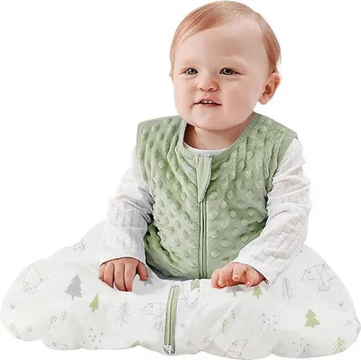 Image de Couverture d'hiver pour bébé, 1,5 TOG, verte, 0-6 mois