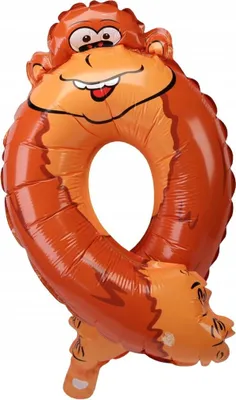 Immagine prodotto di Palloncino in foil numero 0 Animali 39 cm - decorazione per compleanni e anniversari
