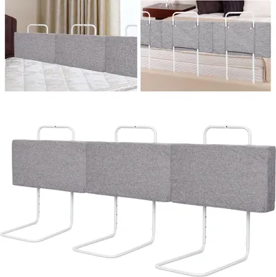 Immagine prodotto di Clanmacy protezione per lettino 3X 60cm regolabile in altezza, protezione anticaduta per lettino per neonati spondina per letto familiare e lettino, grigio