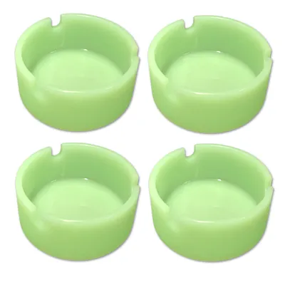 Produktbild von 4er Set Glow Aschenbecher | Tischaschenbecher Silikon | Licht Stehaschenbecher | Tischascher Für Draußen | Rundaschenbecher