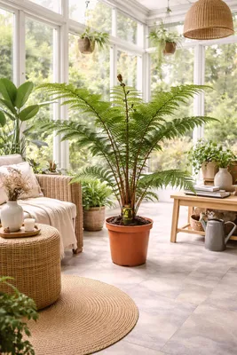 Produktbild von Australischer Baumfarn Cyathea Australis 80-100 cm inkl. Topf – Exotischer Zimmerfarn für Garten, Terrasse & Wintergarten, schnellwüchsig