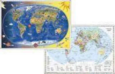 Image de Carte du monde pour enfants États du monde avec bordure de drapeau