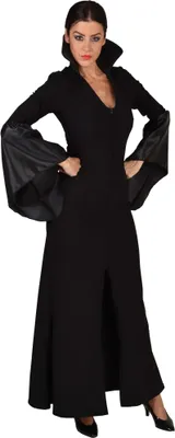 Produktbild von M224192-L schwarz Damen Vampir-Hexen-Teufel Kleid lang Gr.L=44