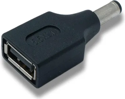 Produktbild von SYSTEM-S DC Adapter 20V 5,5 x 2,1 Stecker zu USB 2.0 Buchse Kabel in Schwarz