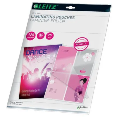 Image de Leitz 33835 Pochette plastique 125 microns pour A4 25 pièces