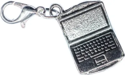 Produktbild von Laptop Charm Notebook Computer Miniblings Netbook Pad Arbeiten Büro silber