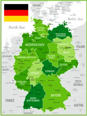 Produktbild von MuchoWow® Poster Grüne Karte von Deutschland 60x80 cm - Schlafzimmer Dekoration