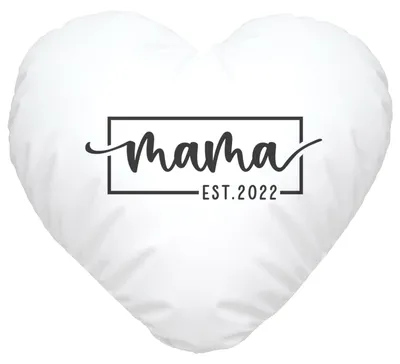 Produktbild von Herzkissen personalisiert Schriftzug Mama EST. seit Jahreszahl anpassbar persönliches Muttertagsgeschenk SpecialMe® weiß Herz-Kissen
