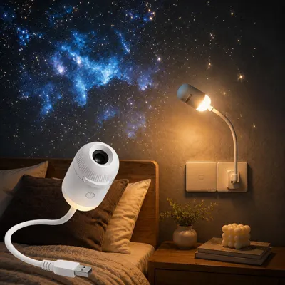 Sternenhimmel-Nachtlichtprojektor, 2-in-1, 13 Projektionsfolien, 9 Watt