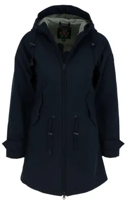Produktbild von DERBE HAMBURG FRIESE ISLAND Damen Softshell-Mantel, Größe:36, Farbe:Navy/Lily Pad