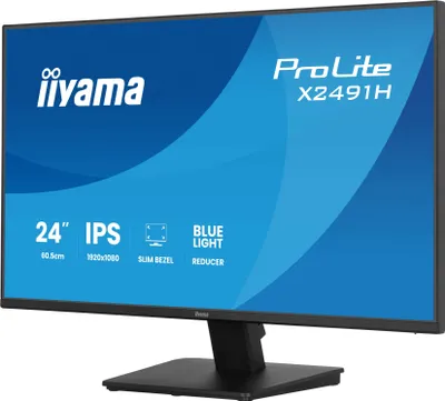 Produktbild von iiyama ProLite X2491H-B1 - LED-Monitor - 61 cm (24") (23.8" sichtbar) - 1920 x 1080 Full HD (1080p) @ 120 Hz - IPS - 350 cd/m² - 1500:1 - 1 ms - HDMI, DisplayPort - Lautsprecher - Schwarz, Matte