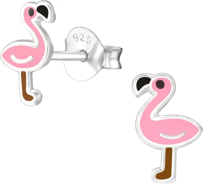 Produktbild von Ohrstecker 925 Sterling Silber mit Flamingo