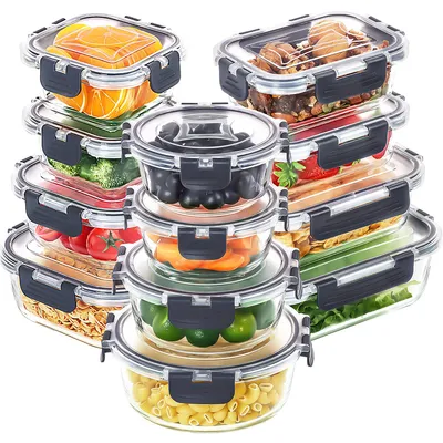 Produktbild von 12-teiliges  Frischhaltedosen-Set mit Deckel,Vorratsdosen und Frischhaltedosen, luftdicht, mikrowellengeeignet, BPA-frei Vorratsdosen