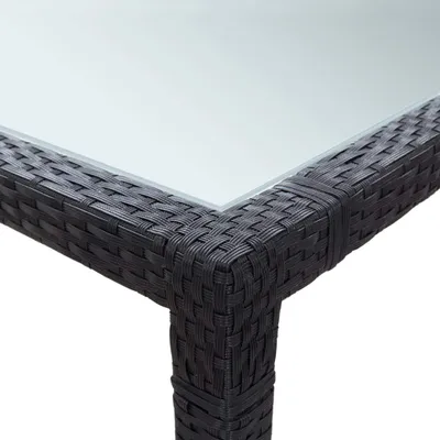 Zdjęcie produktu dla Stół ogrodowy - Odporny na warunki atmosferyczne - 200 x 150 cm - Wykonany z rattanu syntetycznego - Czarny - Łatwy w utrzymaniu