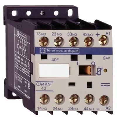 Image de Contacteur auxiliaire 3NO 1NC 24VDC avec diode - Relais auxiliaire 24VDC 1NC / 3 NO CA4KN31-BW3