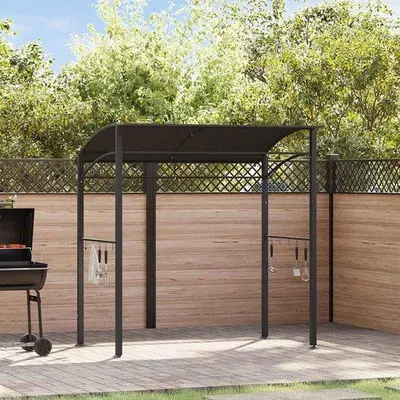 Produktbild von Famanu Grillpavillon mit Zubehörhaken, 215 x 150 cm, Anthrazit, wetterfest
