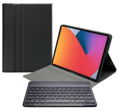 Immagine prodotto di Custodia con tastiera Bluetooth rimovibile per Apple iPad 10.2 (2021)/Air 10.5/Pro 10.5, colore nero, layout QWERTY
