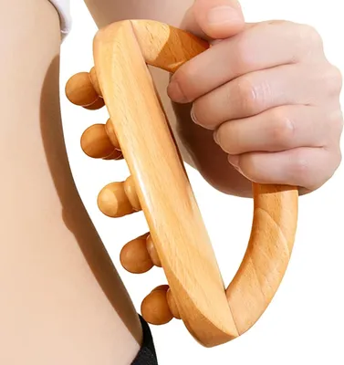 Productafbeelding van Houten lichaamsmassageborstel voor perineale massage, 14 cm