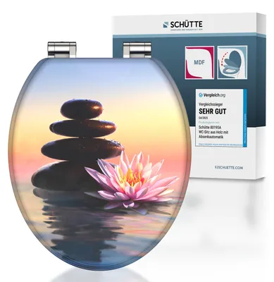 Produktbild von SCHÜTTE MDF WC Sitz SUNSET DREAM, Toilettendeckel mit Absenkautomatik, Klobrille mit Holzkern, Klodeckel