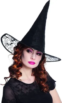 Zdjęcie produktu dla Halloweenowy kapelusz czarownicy z koronką dla kobiet