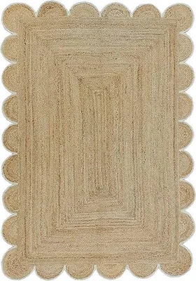 Obrázek produktu pro Koberec Juteteppich, rozměry 60 x 90 cm, barva krémová, obdélníkový, vhodný do obývacího pokoje