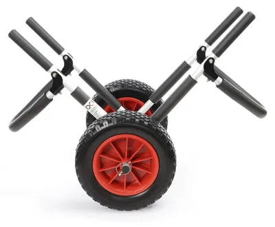 Imagen del producto de Carro plegable para transportar 1 tabla de surf, kayak, con capacidad de hasta 45 kg, equipado con ruedas de poliuretano, ideal para el transporte