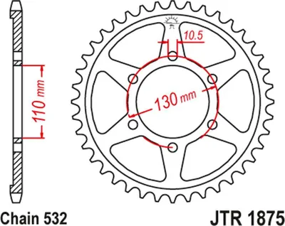 Produktbild von Jt Hinteres Ritzel 4440 48 Für Yamaha Yzf-R6 '03-10' (444048Jt) (Chain.532)