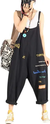 Productafbeelding van Dames Jumpsuit - Tuinbroek Overall - Casual Kleding - Ademend Katoen - N.v.t. - Blauw