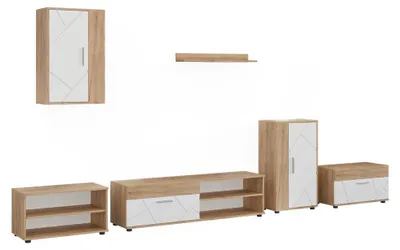 Productafbeelding van Woonwand Vicco Berno Goudkleurig Eiken/Wit Set van 6 stuks, Model 59212
