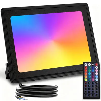 LED-Strahler 50W RGB mit Fernbedienung, IP65 wasserdicht, dimmbar, Timer