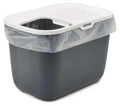 Zdjęcie produktu dla Savic Hop In, Kot, Kuweta z górnym wejściem, Szary, Biały, Zapięcie, 585 mm, 390 mm