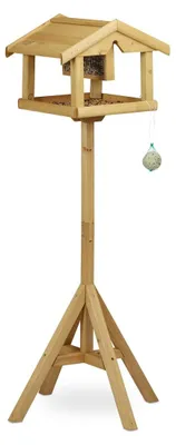 Immagine prodotto di Mangiatoia per uccelli su palo - Legno di pino naturale - Marrone - 117 x 50 x 50 cm